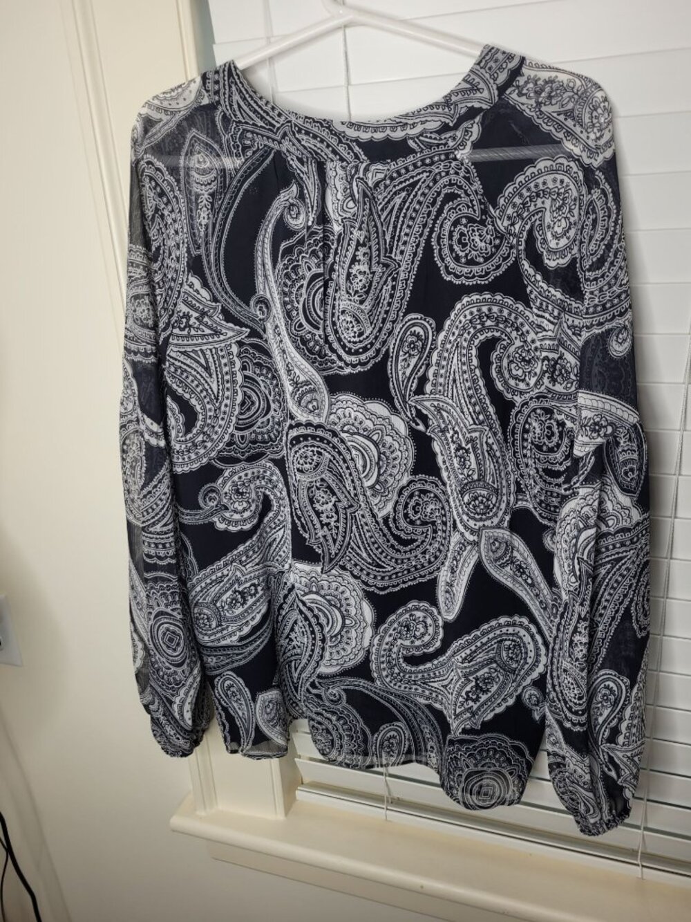 New Tommy Hilfiger Paisley Print XL Long Sleeve Blouse Top For Women - Picture 2 of 7